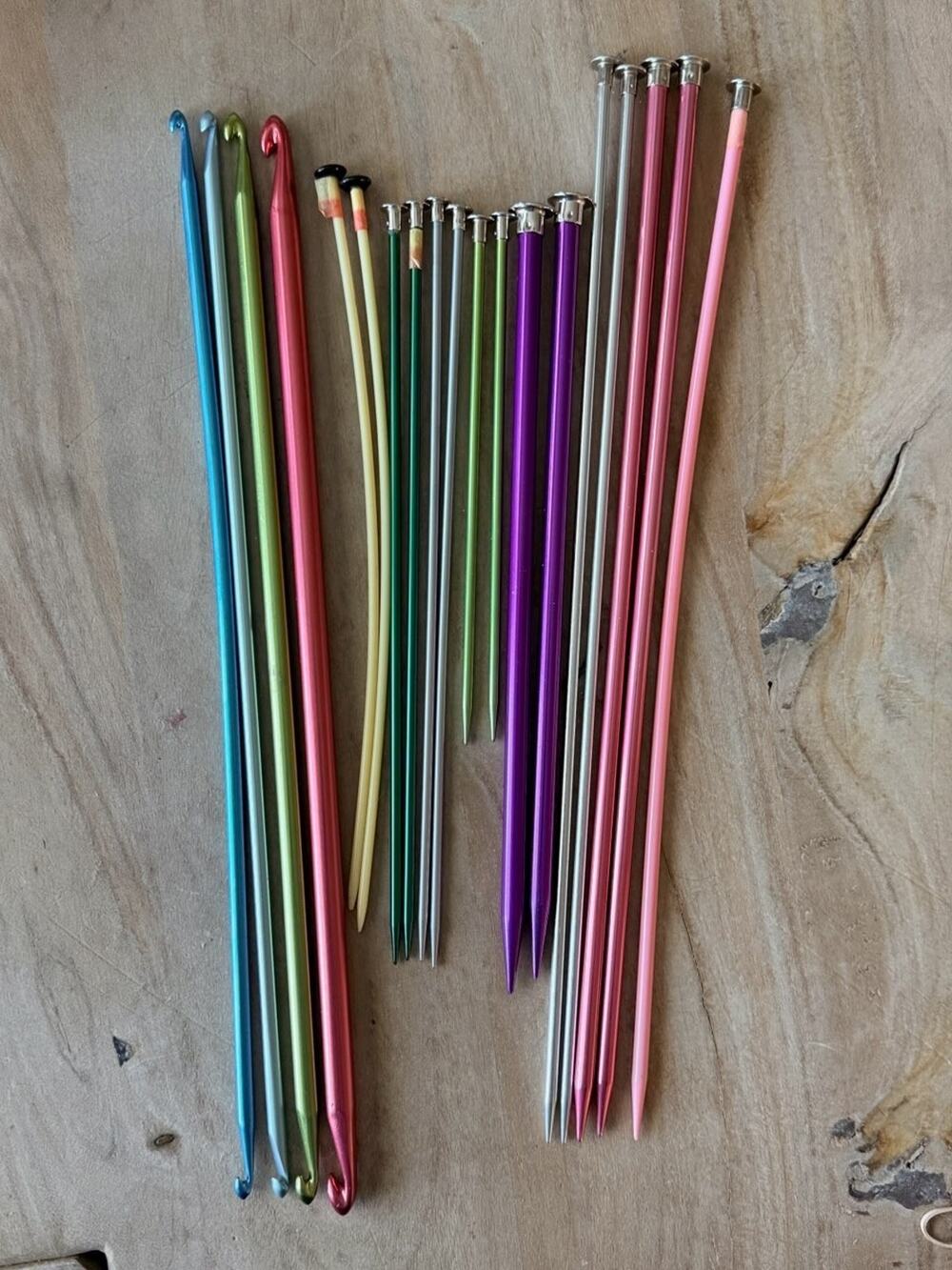 Vintage Boye & Susan Bates Knitting Needles Lot 19pc Aluminum Craft Destash